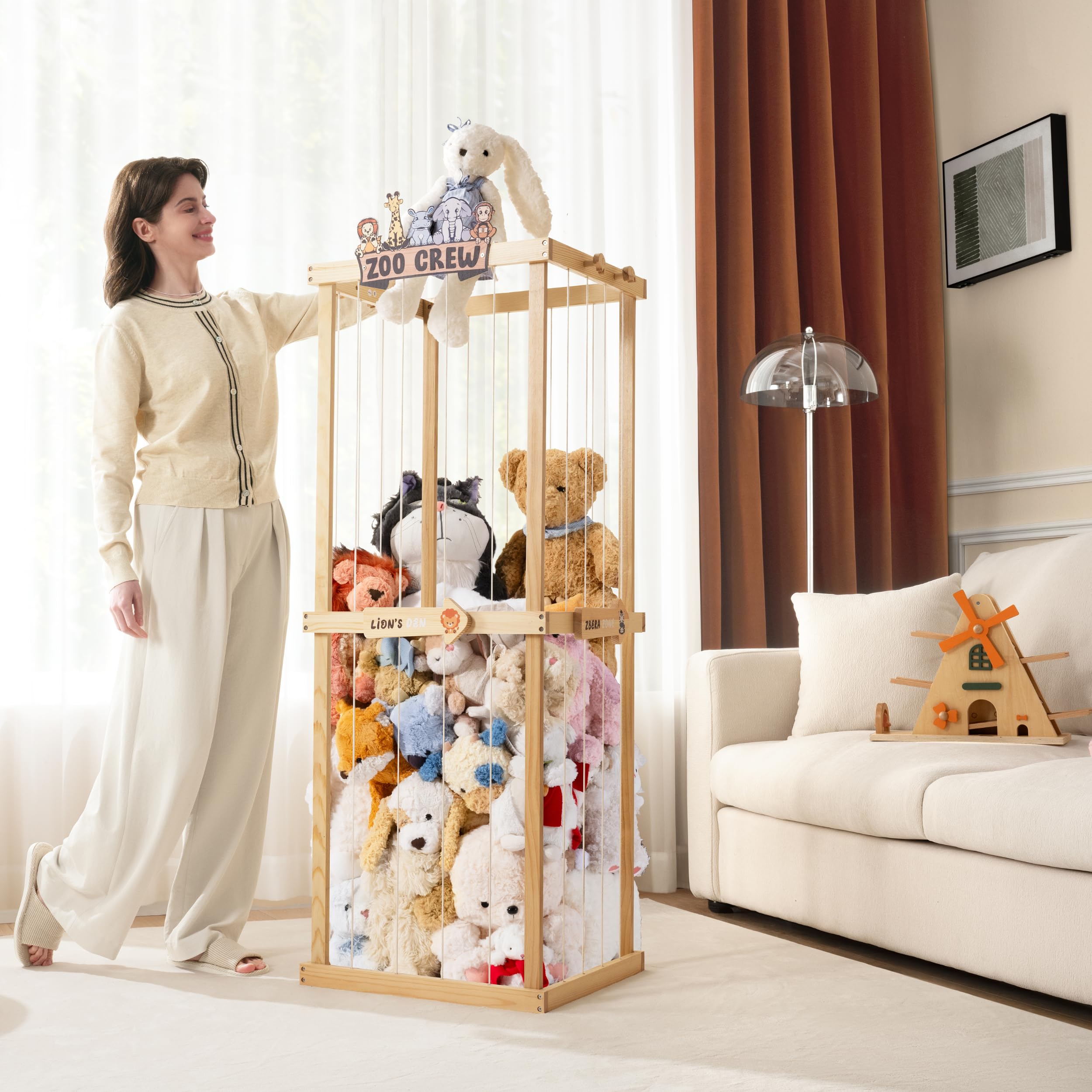 Pete&Eile organizer uses vertical storage to save floor space in a playroom.
