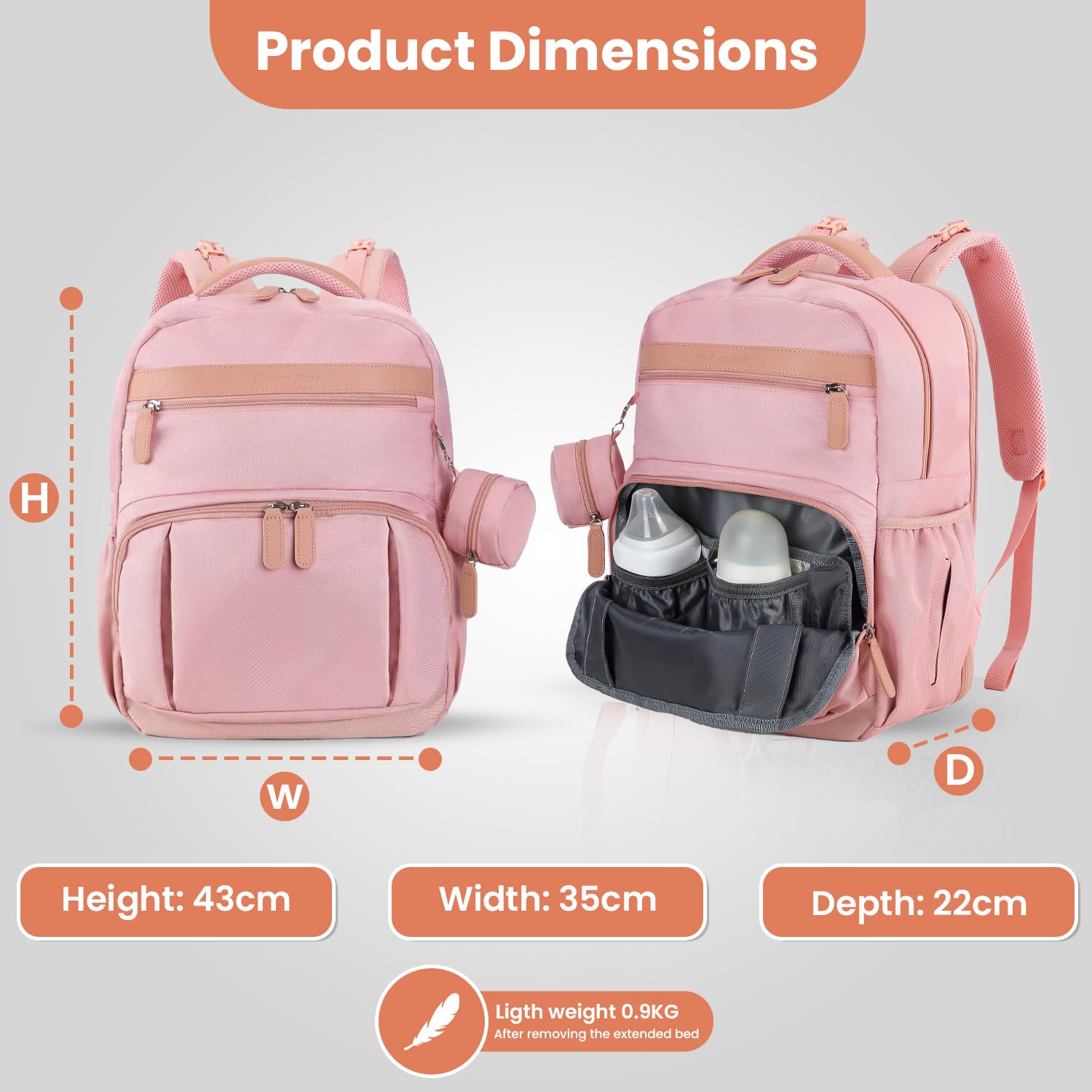 Detachable changing station feature on Petino Pura for convenient diaper duty anywhere.