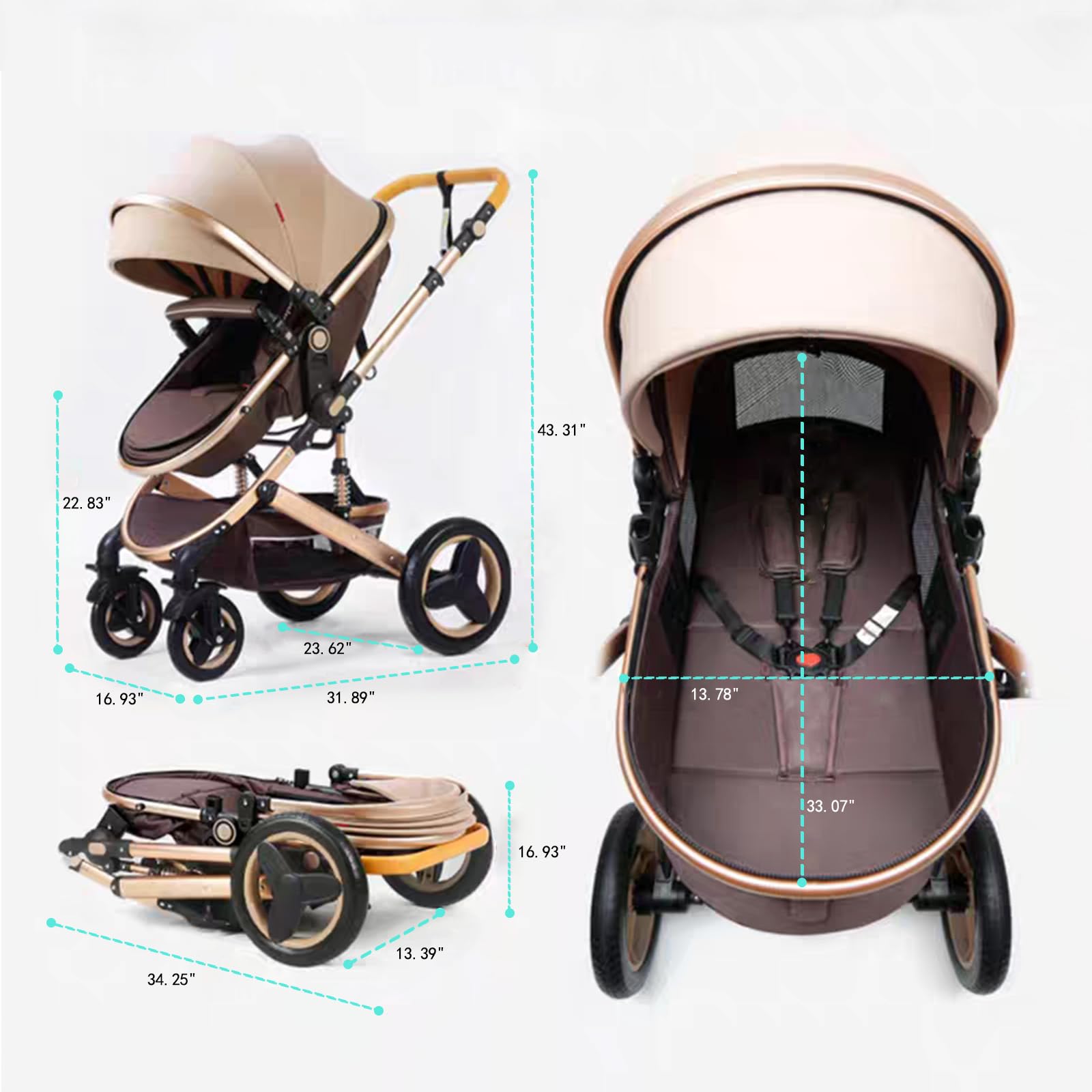 Petit B612 adjustable handlebar adapts to parent height for comfortable pushing.