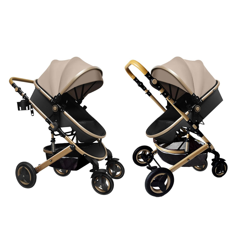 Petit B612 luxury stroller foldable frame for easy travel and storage.