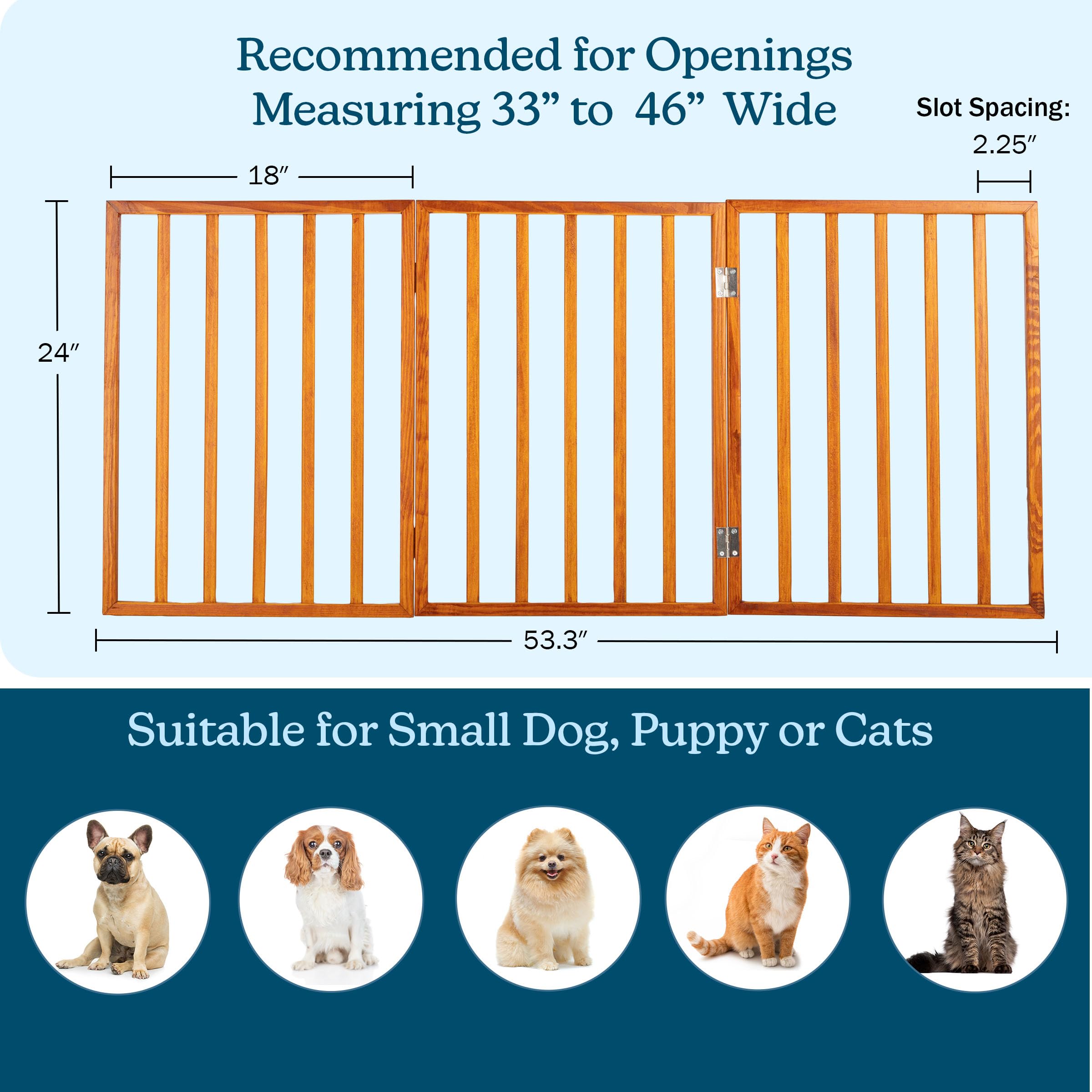 PETMAKER gate with freestanding design requires no installation.