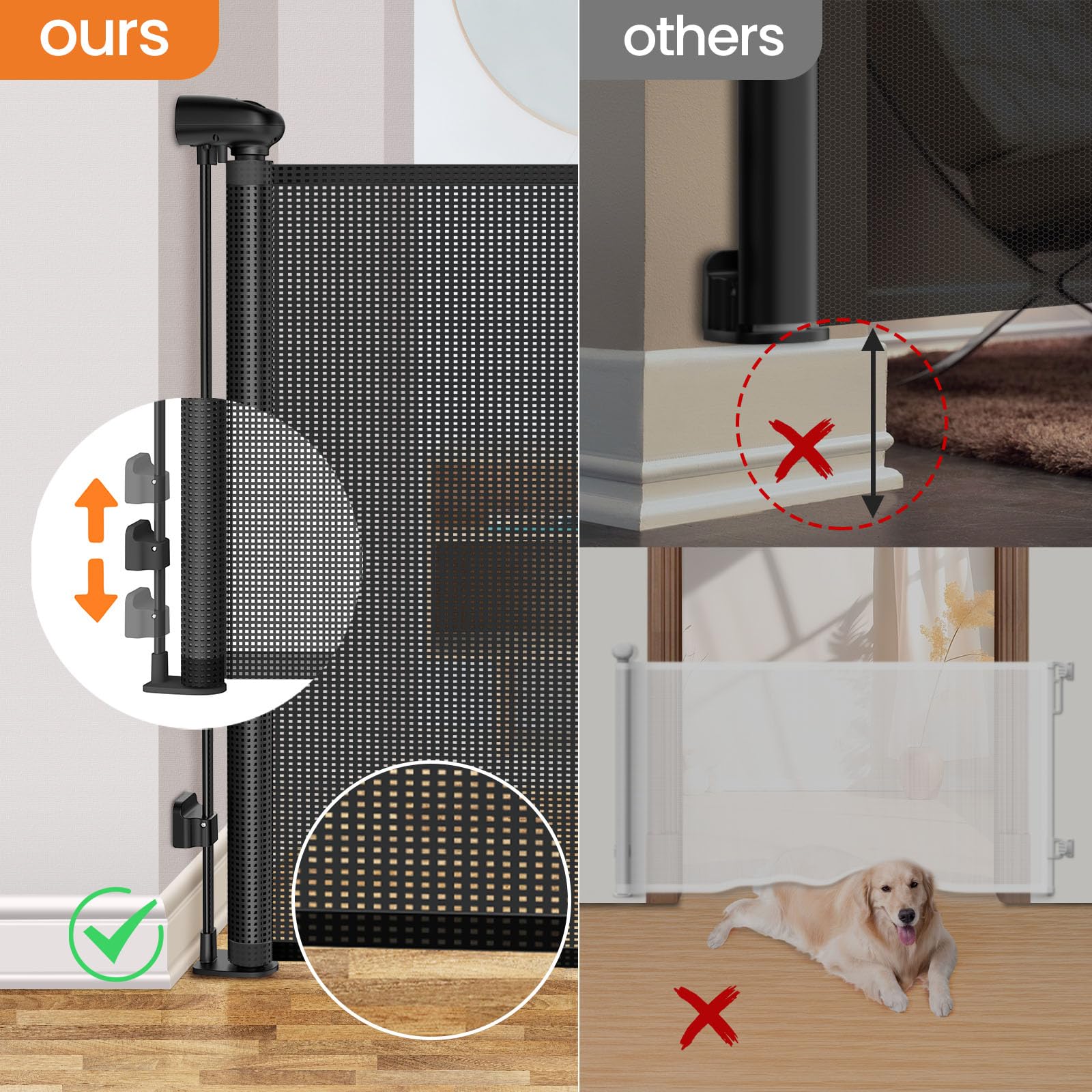 Petstars retractable gate top lock engaged for secure use