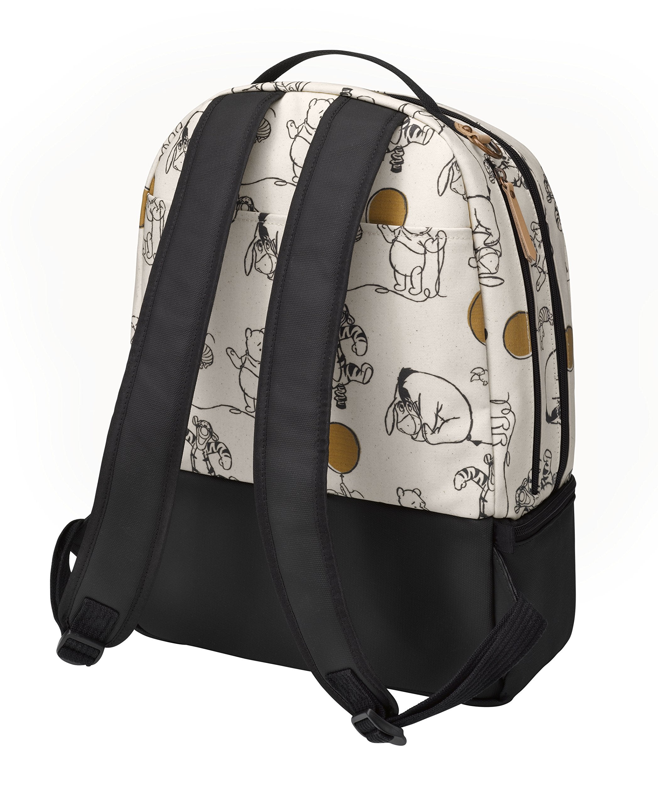 Petunia Pickle Bottom District Backpack Winnie the Pooh side pocket for easy bottle storage on the go.