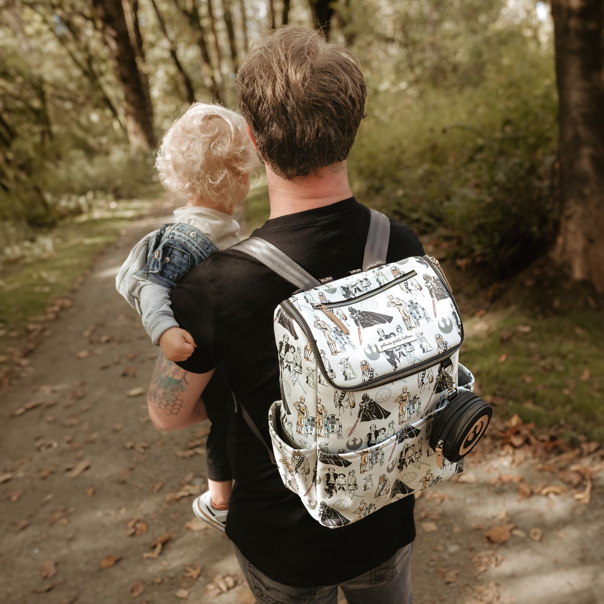 Petunia Pickle Bottom Method Backpack washable changing pad included for mess-free changes.