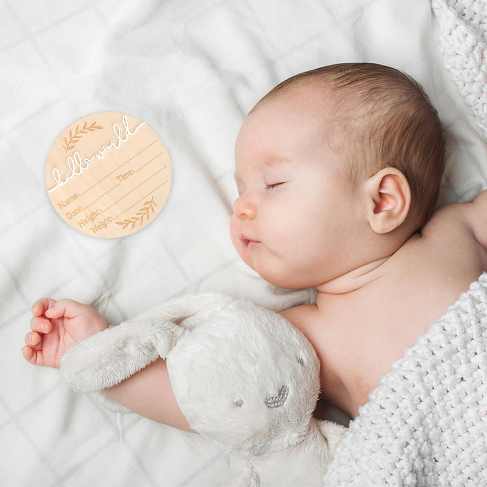 PEUTIER packaging content of the baby announcement sign for quick setup