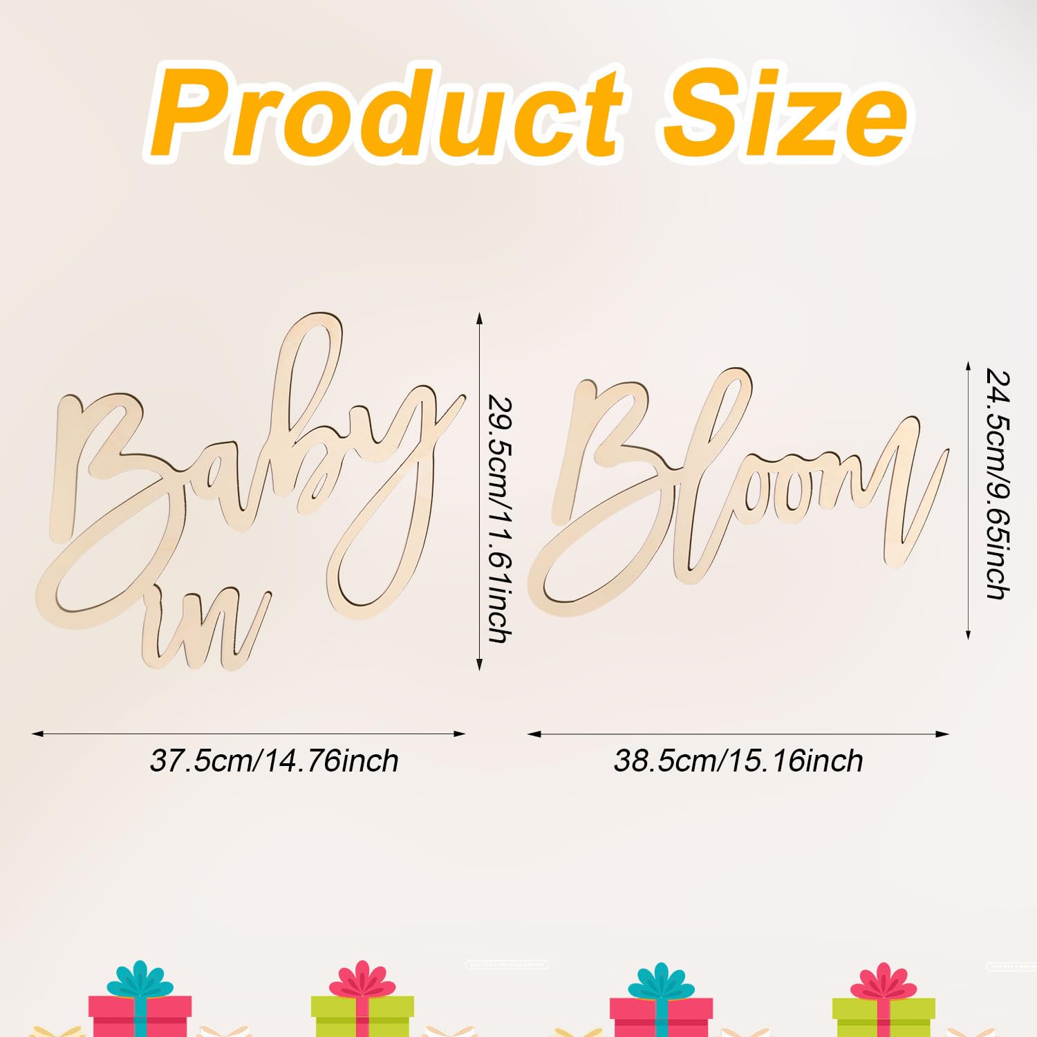 PEUTIER bloom wood sign enhances gender reveal photos with a charming backdrop.
