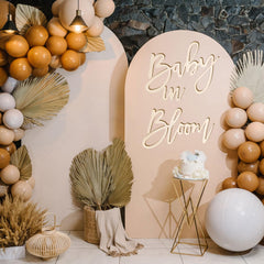 PEUTIER gender-reveal wood sign serves as a sturdy keepsake for parties.