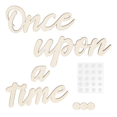 PEUTIER Once Upon a Time sign on wood decor, beige finish for reading nooks