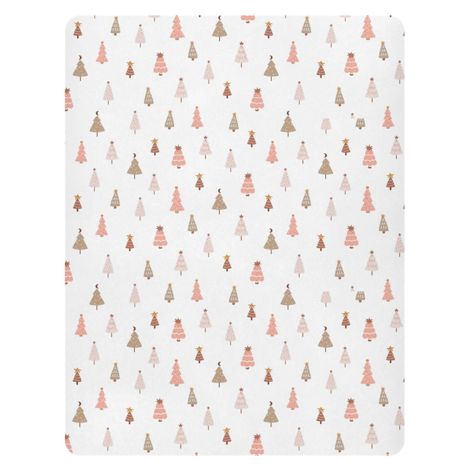 Pfrewn Christmas crib sheet with pastel tree pattern for cozy nursery aesthetics