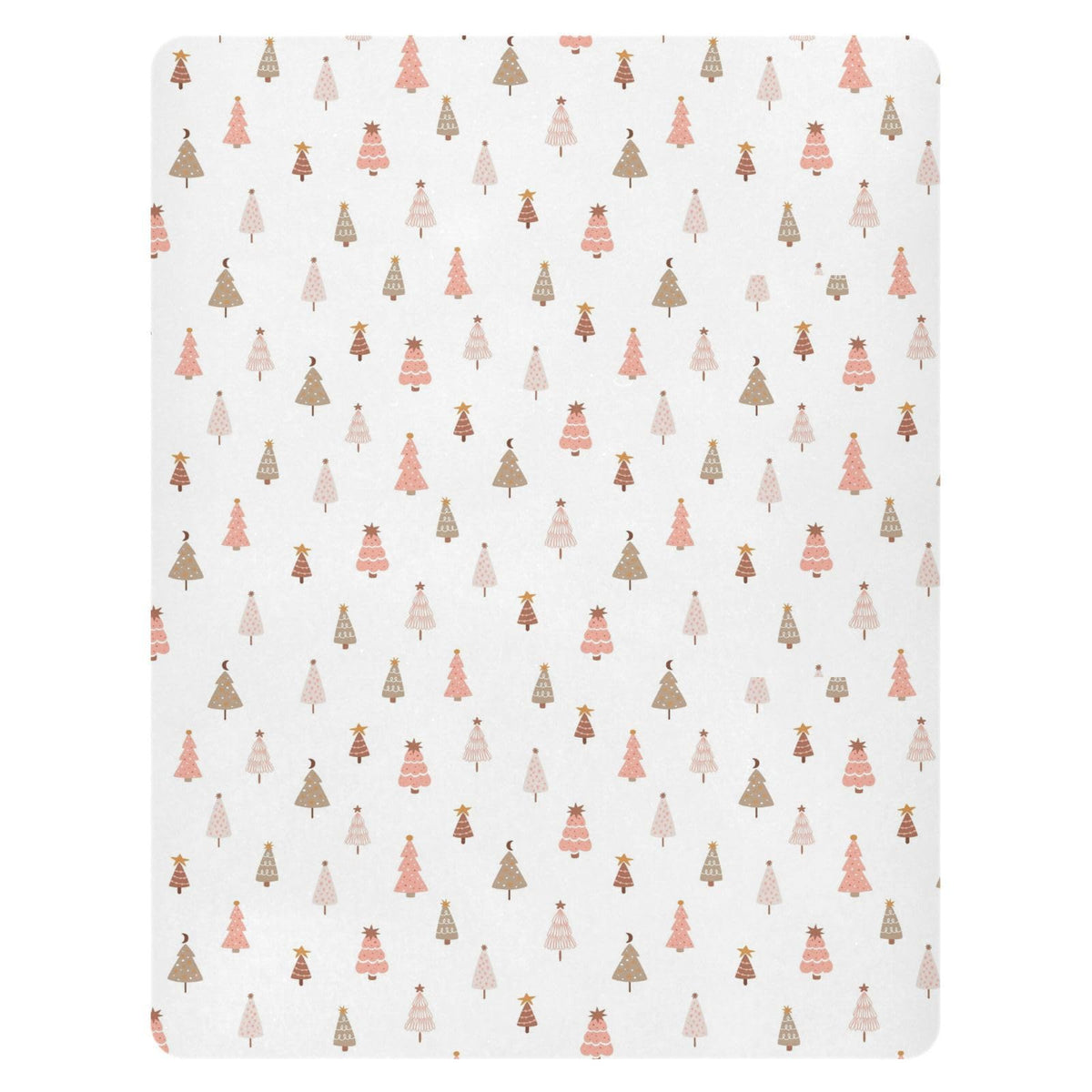 Pfrewn Christmas crib sheet with pastel tree pattern for cozy nursery aesthetics