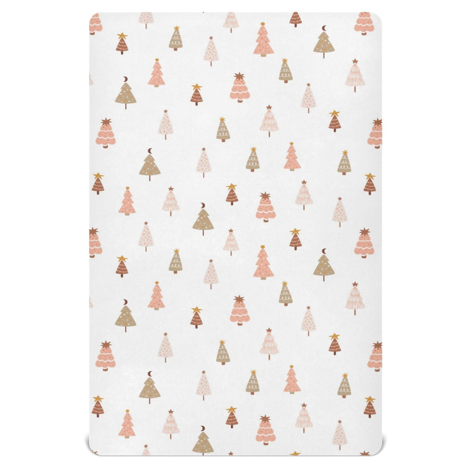Pfrewn crib sheet close-up shows soft polyester-spandex blend for breathable comfort