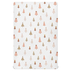 Pfrewn crib sheet close-up shows soft polyester-spandex blend for breathable comfort
