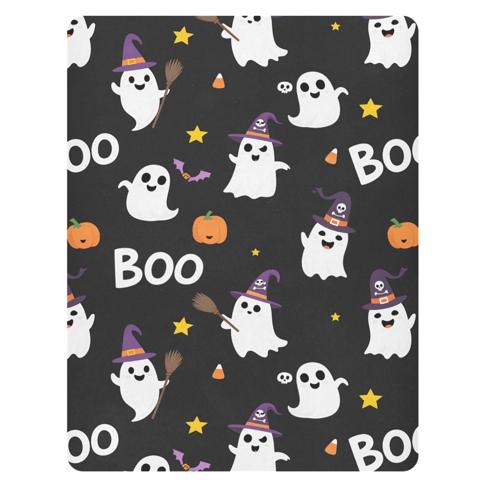 Pfrewn ghost pattern crib sheet for standard crib, soft and cozy for naps.