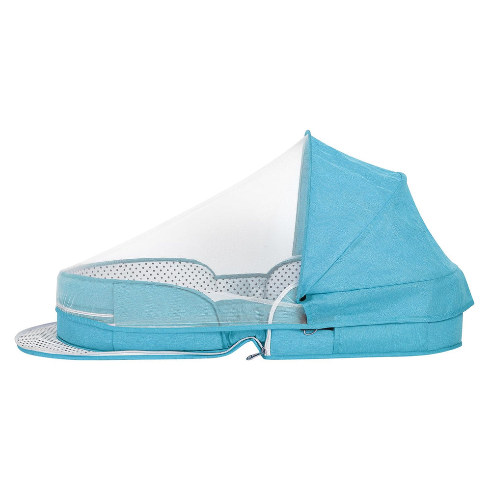 PGONEEE compact bassinet includes 2-in-1 mosquito net and canopy.