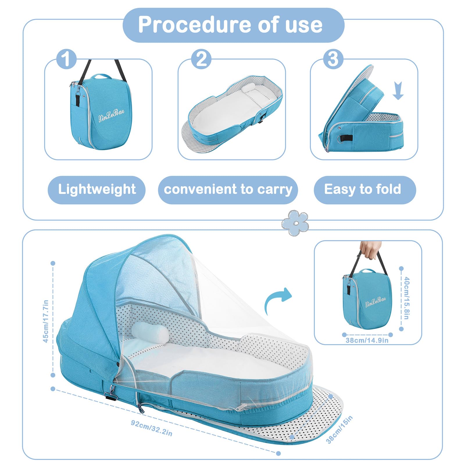 PGONEEE grey travel bassinet blends with home decor in living spaces.