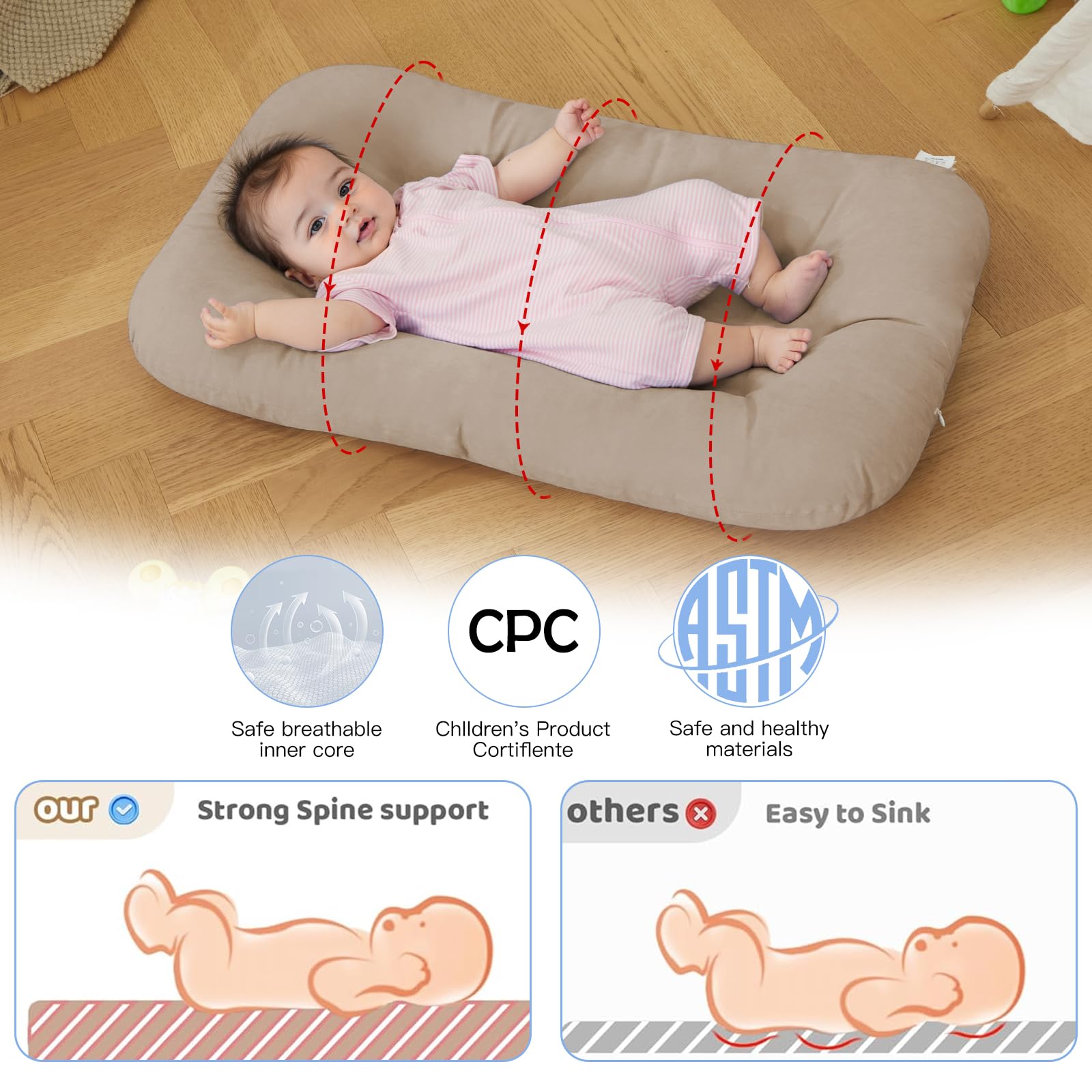 PGONEEE Machine-washable lounger ready for easy cleanup.
