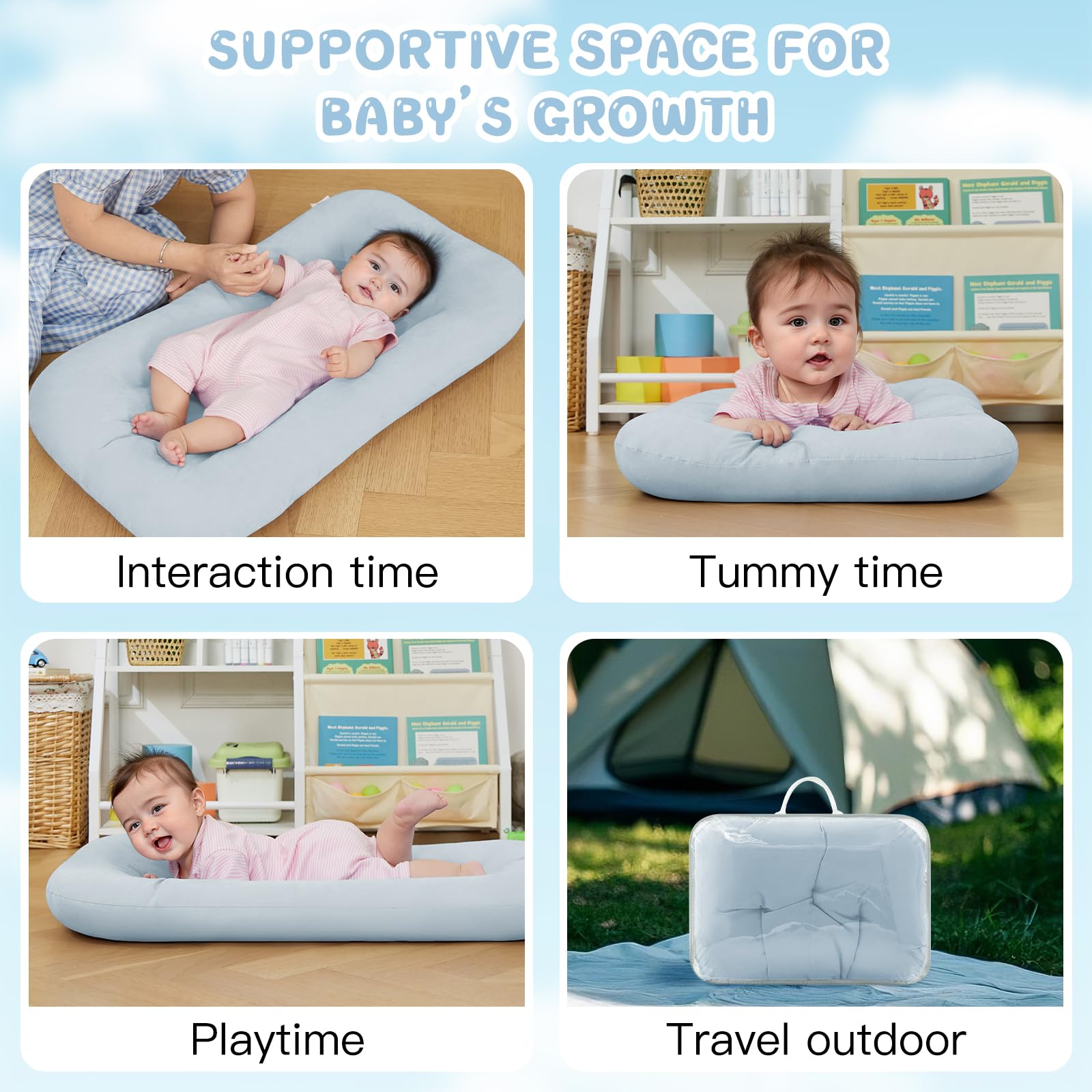 PGONEEE organic cotton cover keeps baby comfy with breathable fabric.