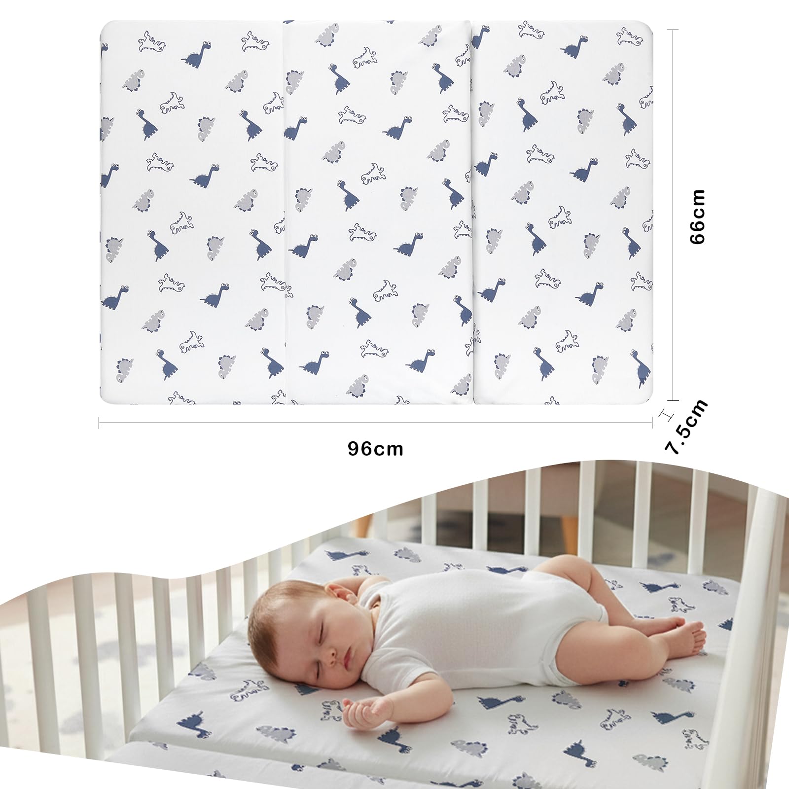 PGONEEE pack-n-play mattress with waterproof cover for easy cleanup