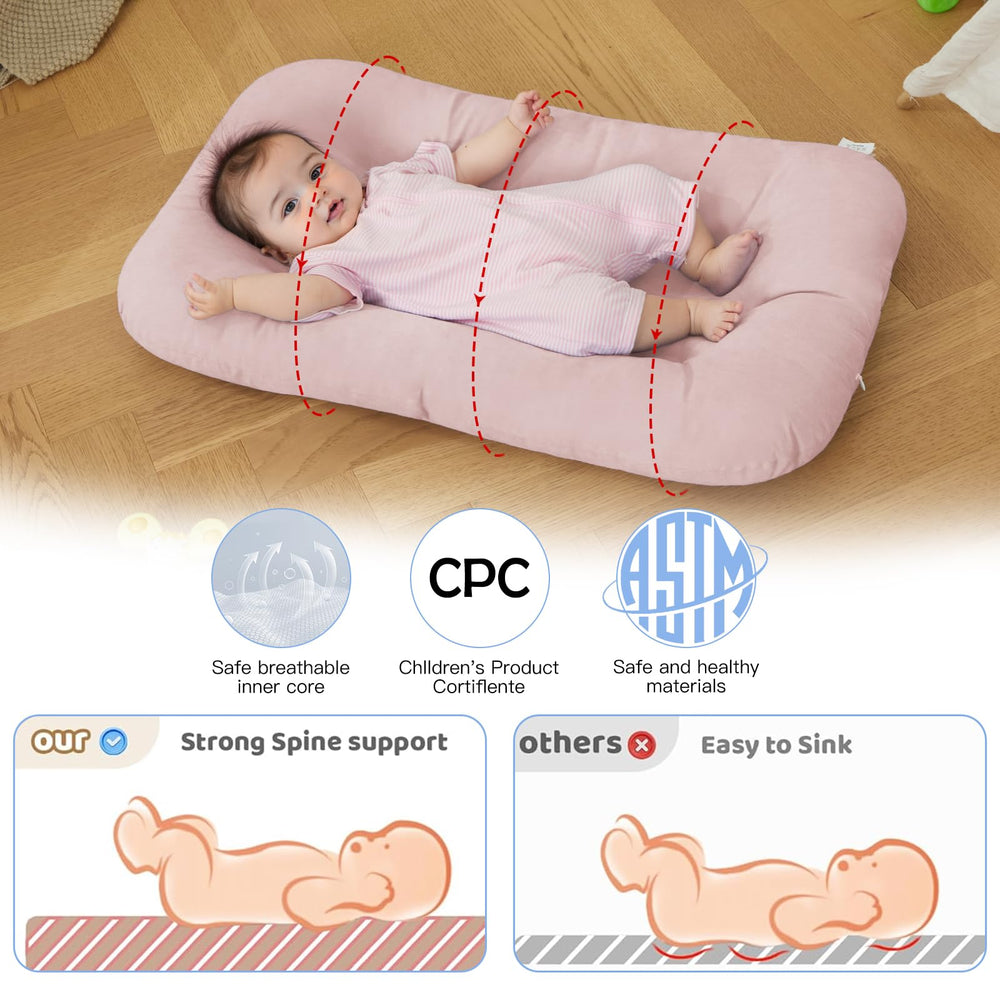PGONEEE tummy-time friendly setup supports supervised play