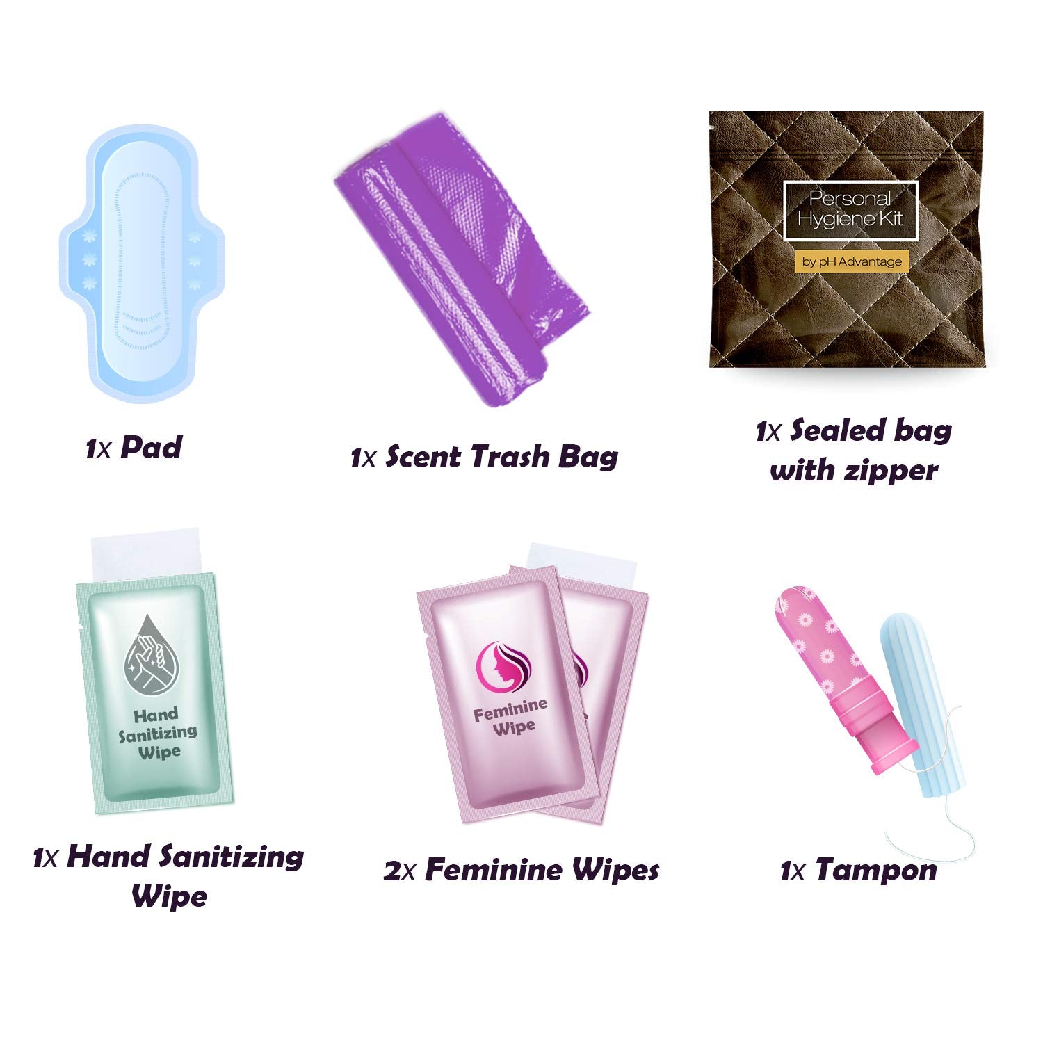 pH Advantage Brown Style Kit sanitary pad for travel-day protection.