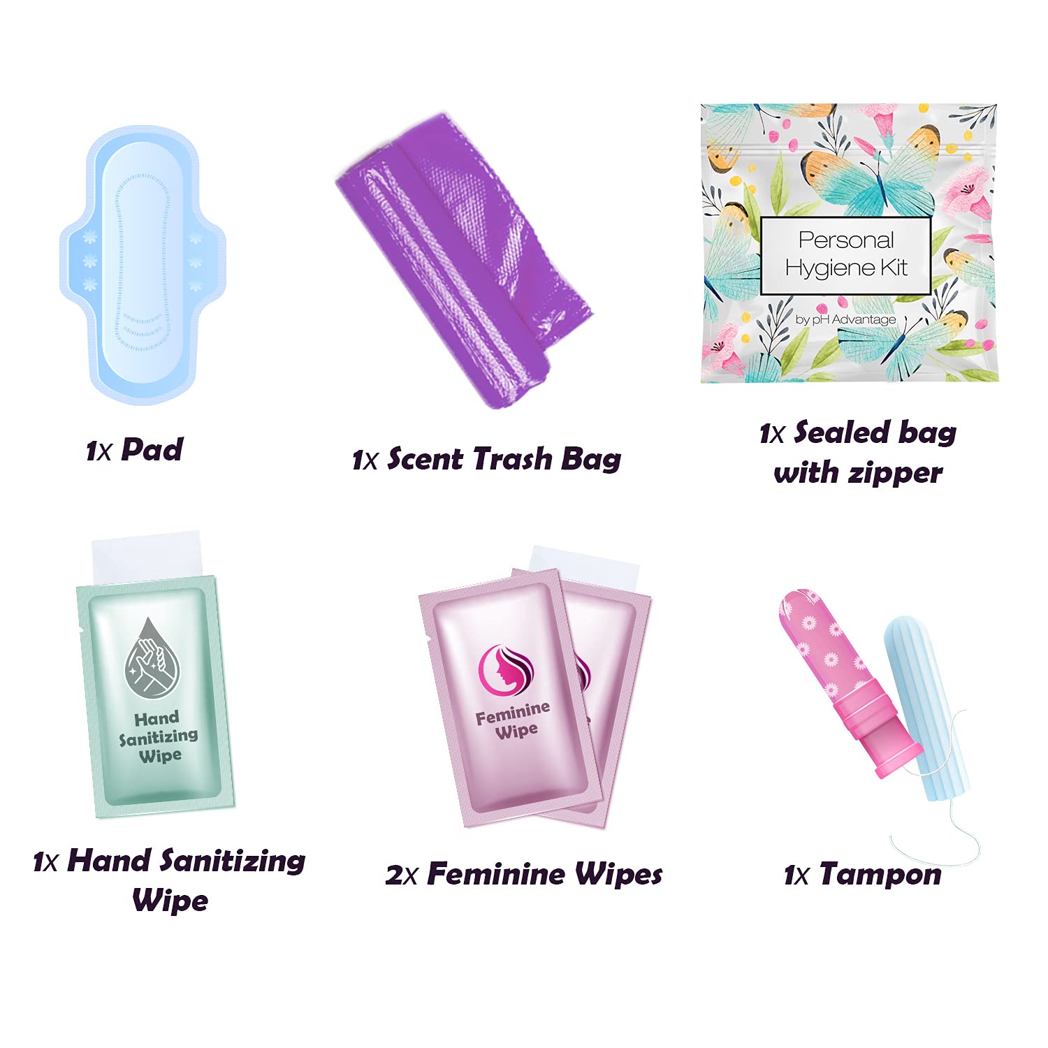 pH Advantage period kit sanitary pad for discreet daytime protection