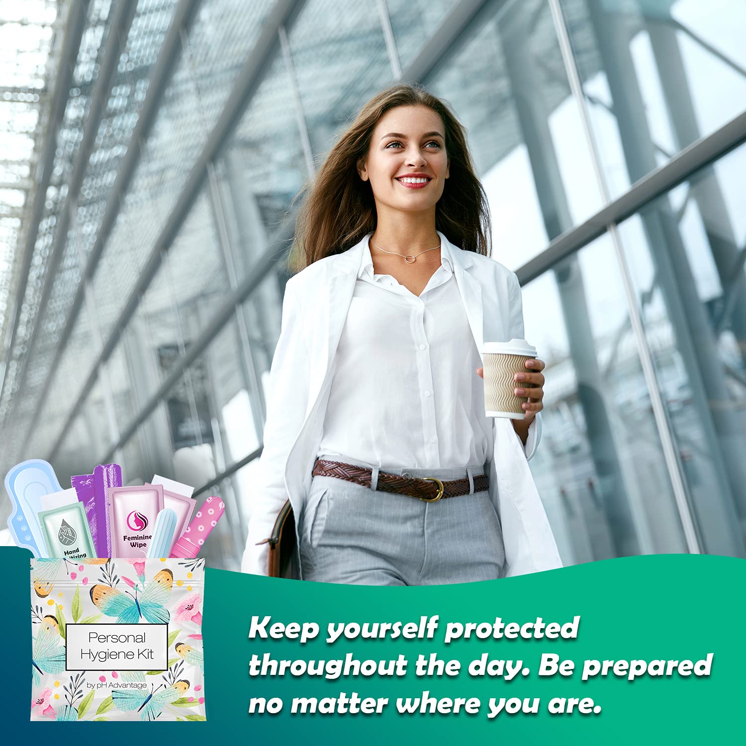 pH Advantage Butterfly Style kit features a seventy-percent alcohol hand wipe for quick hygiene.