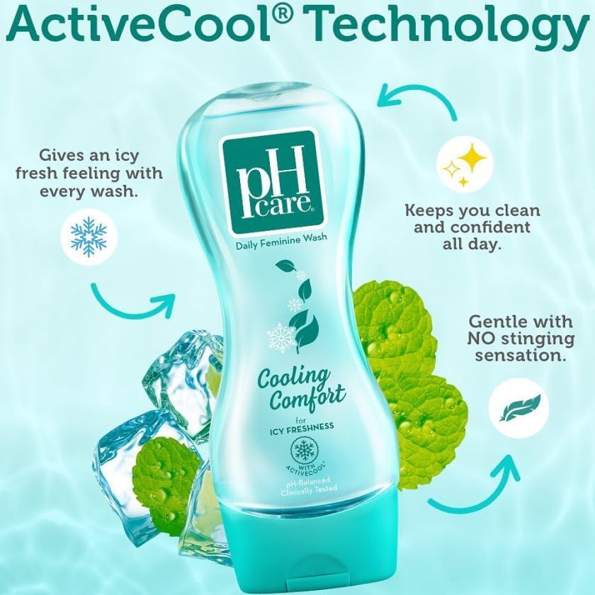 pH Care Intimate Wash Cold Wind Active Cool packaging promotes quick refresh