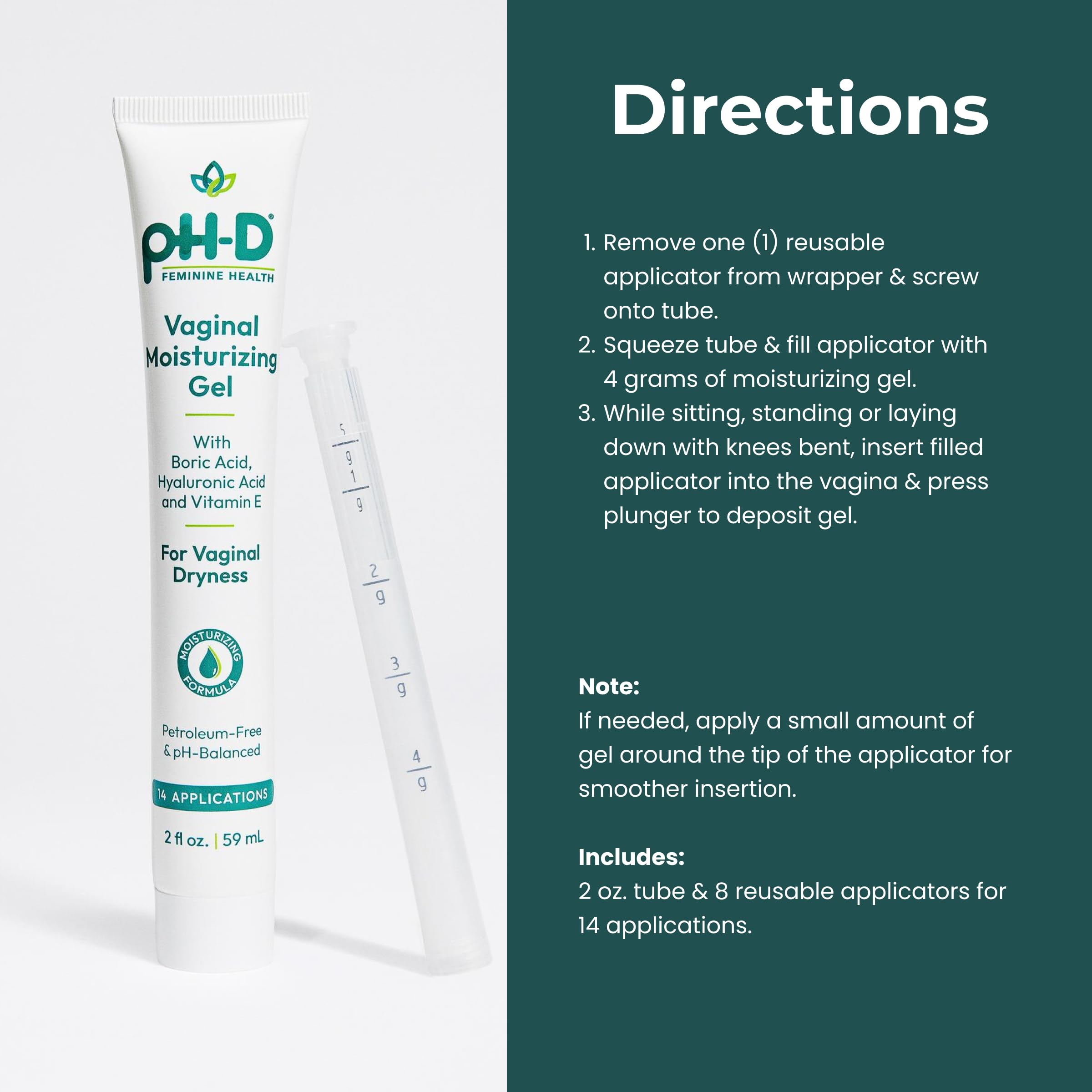 2 oz tube offering 14 applications for ongoing care with pH-D.