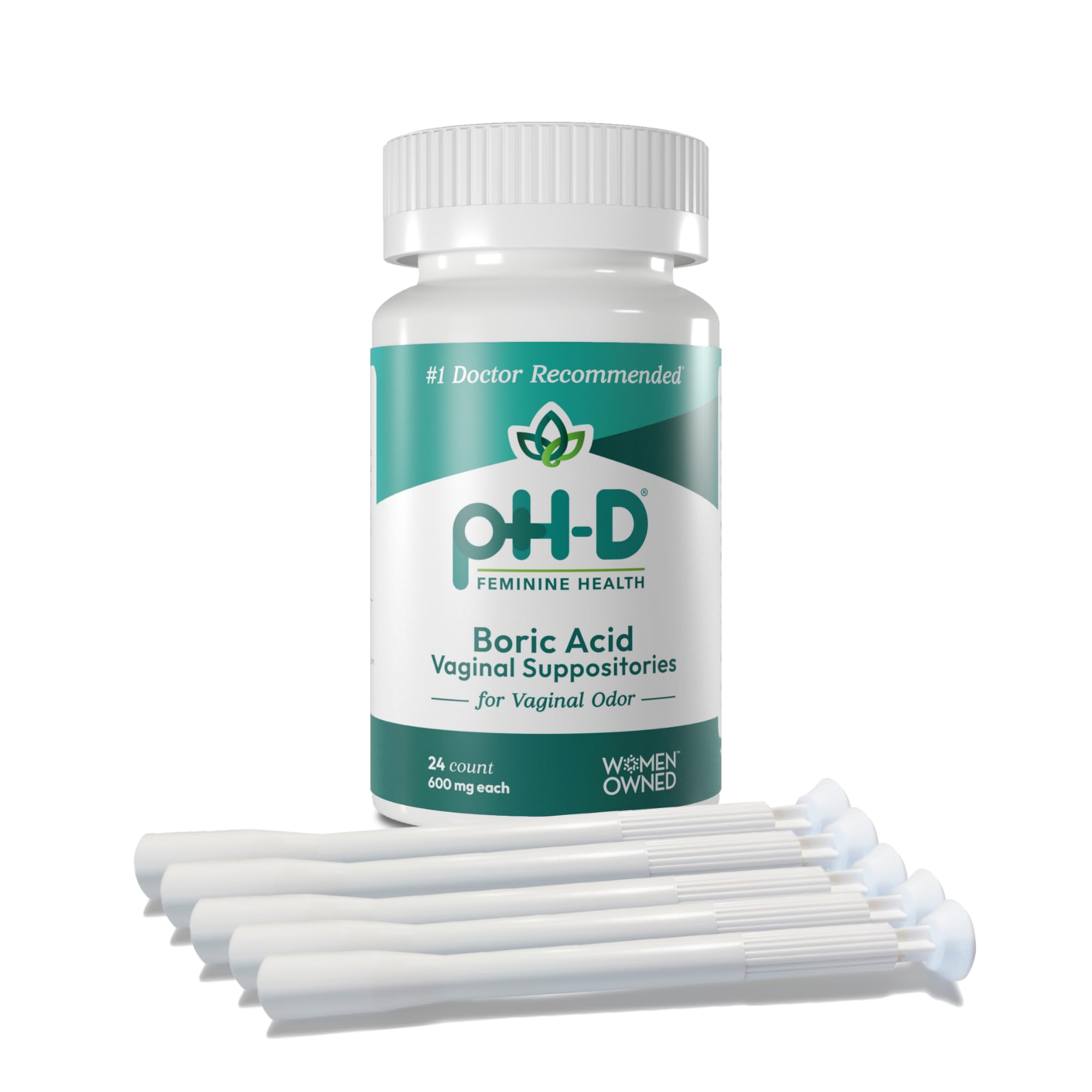 pH-D Boric Acid Suppositories 24-count packaging for daily feminine health support