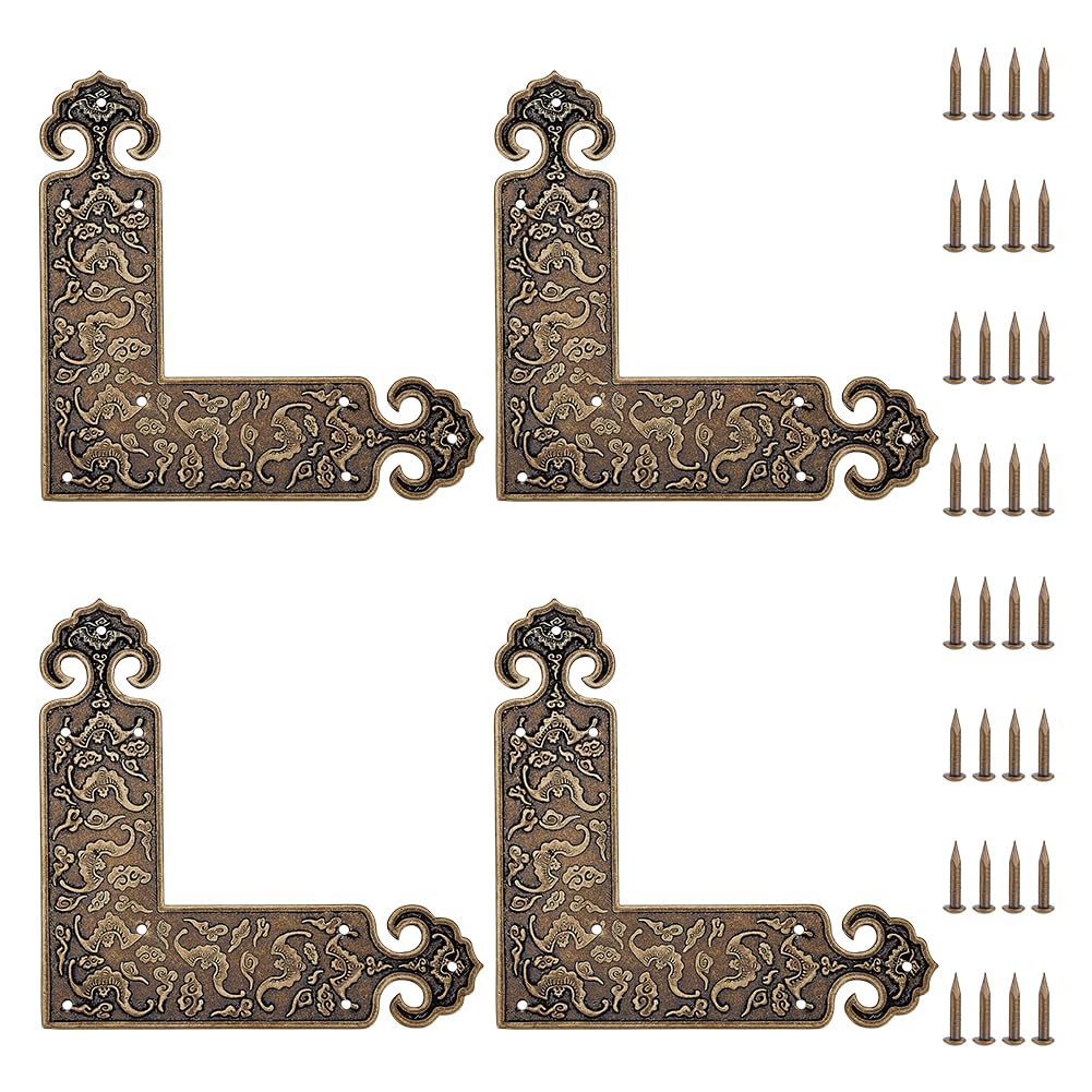PH PandaHall embossed corner protector in brass, adds vintage charm while guarding edges.