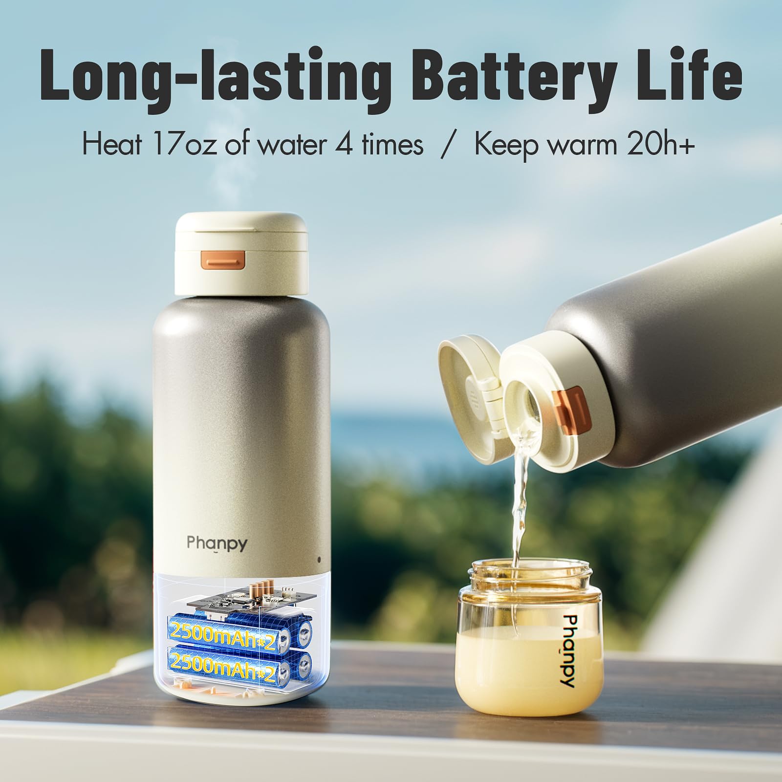Phanpy 212F boil sterilizes accessories and pacifiers while traveling.