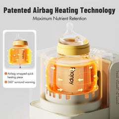 Phanpy SmartSwirl airbag heating detail showing even warming without water baths.