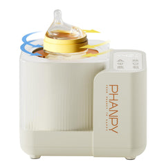 Phanpy SmartSwirl warmer front view; universal compatibility for all bottle sizes.