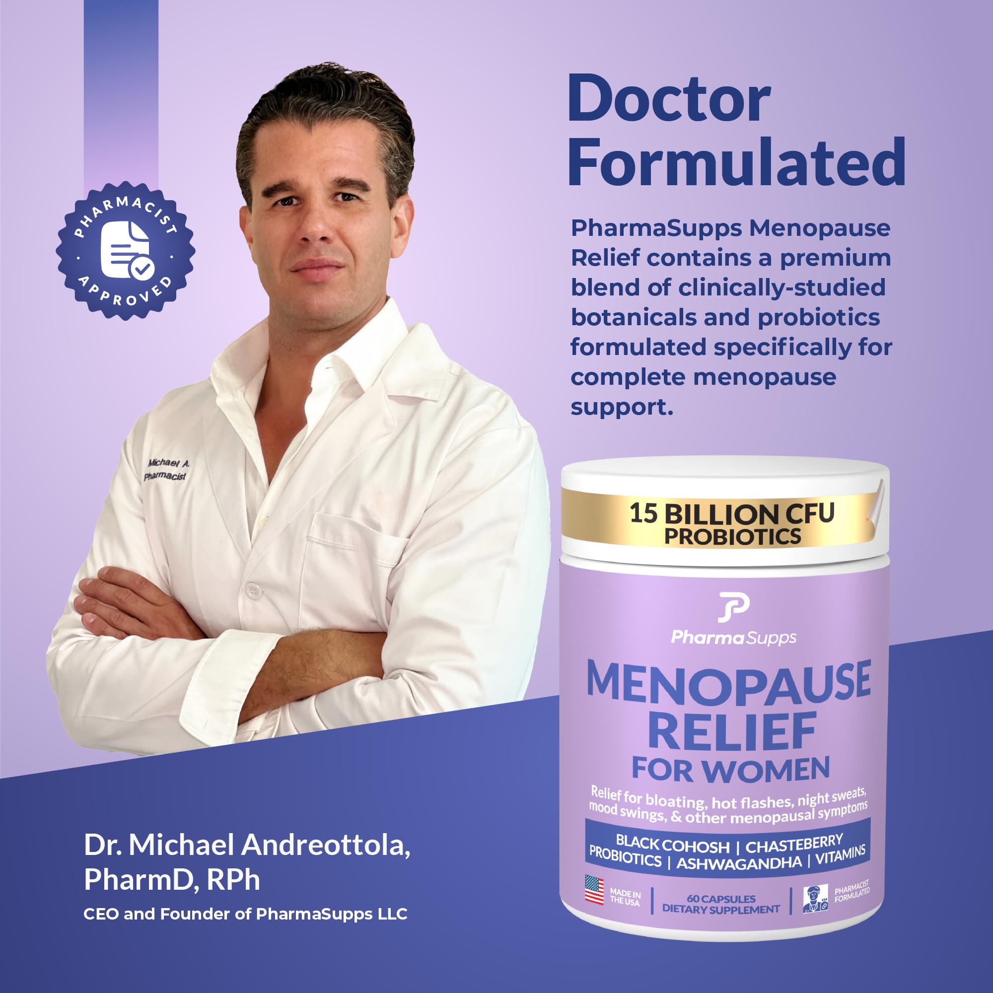 PharmaSupps vitamin blend capsules support daily energy and vitality.