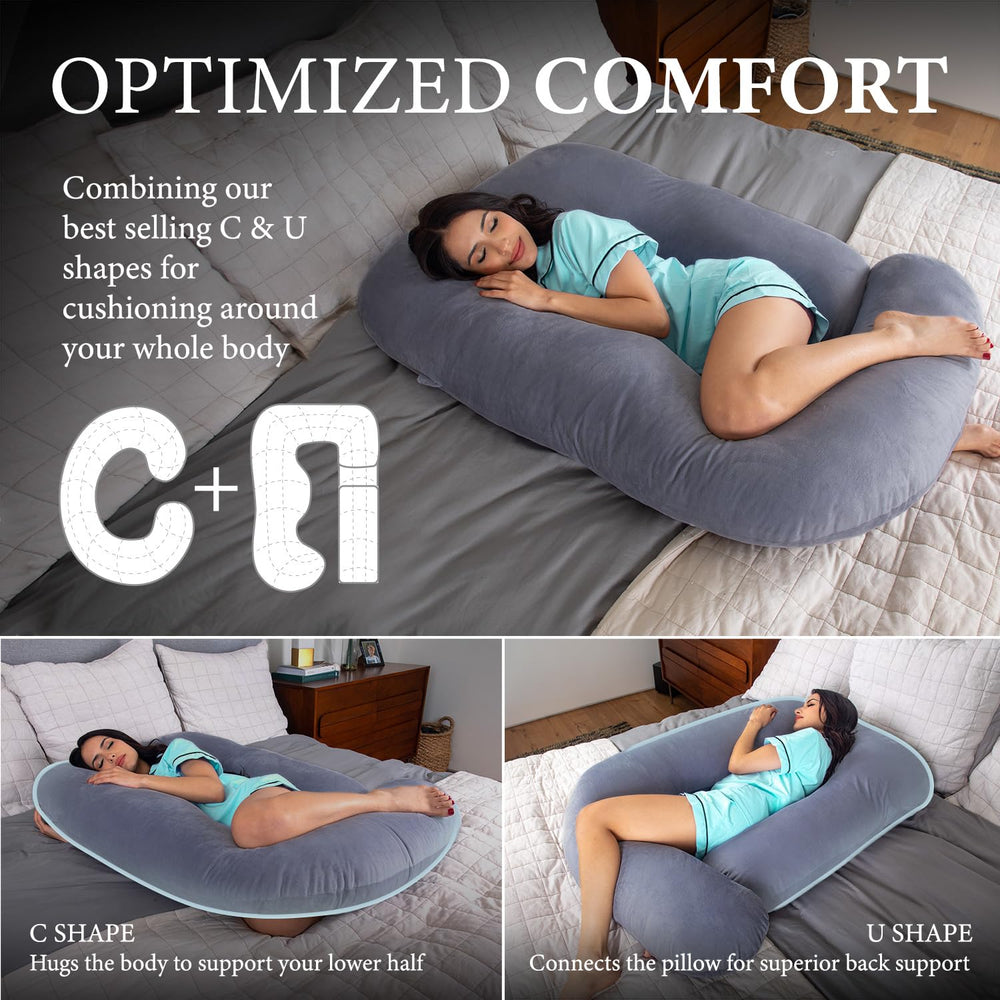 Pharmedoc removable gray cover on a pillow for easy cleaning.