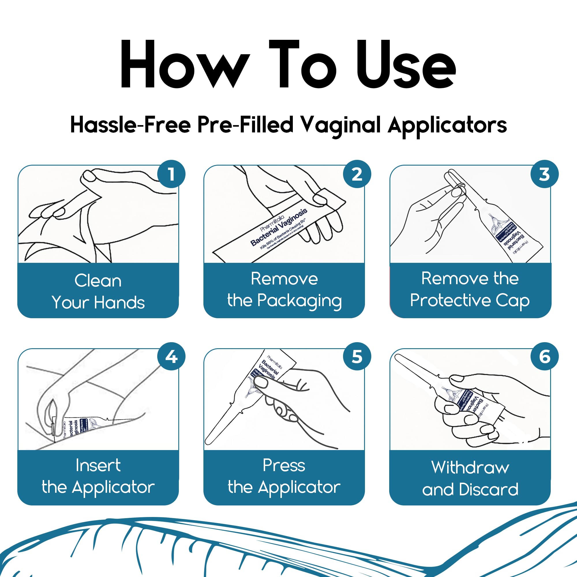Pharmlitalia home-use scene with convenient applicator in compact package.