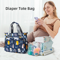 PHEBEN Cat Paradise diaper bag tote insulated bottle pocket keeps feeds at temp.