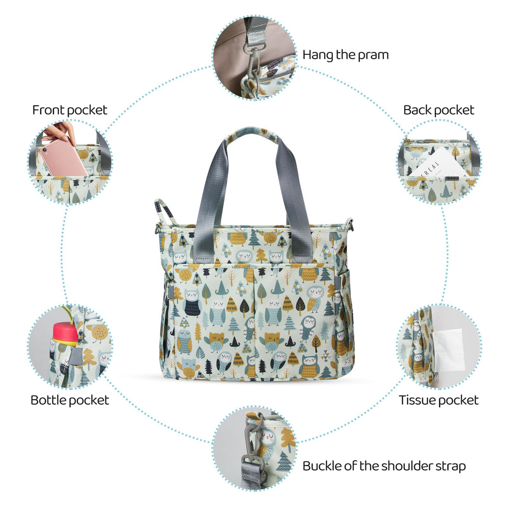 PHEBEN Diaper Bag Tote converts to a shoulder or crossbody bag.
