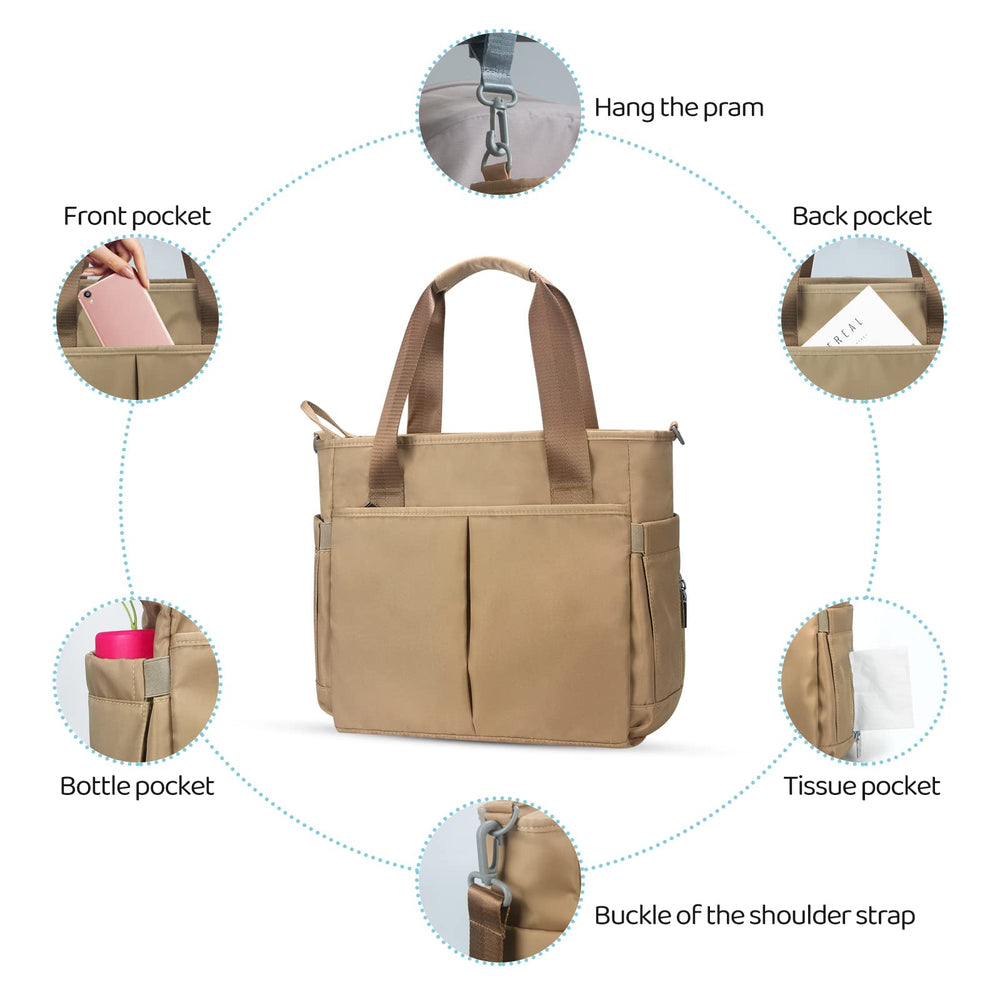 PHEBEN tote design converts to stroller, shoulder, or crossbody bag.