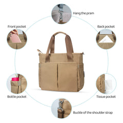 PHEBEN tote design converts to stroller, shoulder, or crossbody bag.