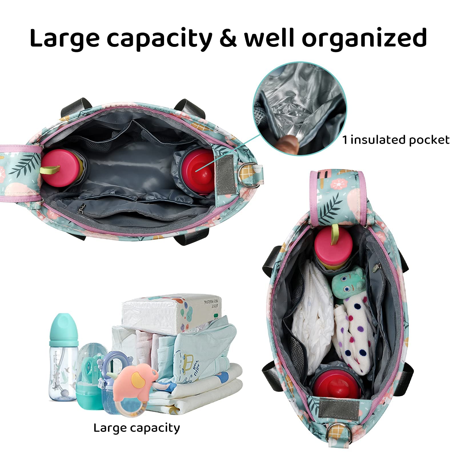 PHEBEN tote features dry and wet compartments for easy organization.