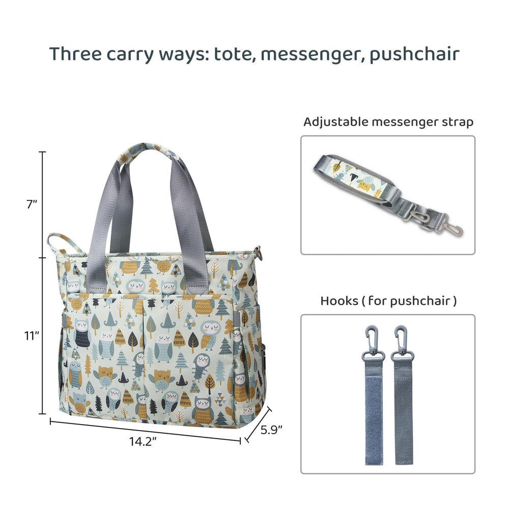 PHEBEN Diaper Bag Tote includes a dry and wet pocket for quick separation.