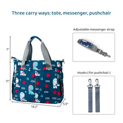 PHEBEN diaper bag tote insulated bottle pocket keeps drinks warm or cold