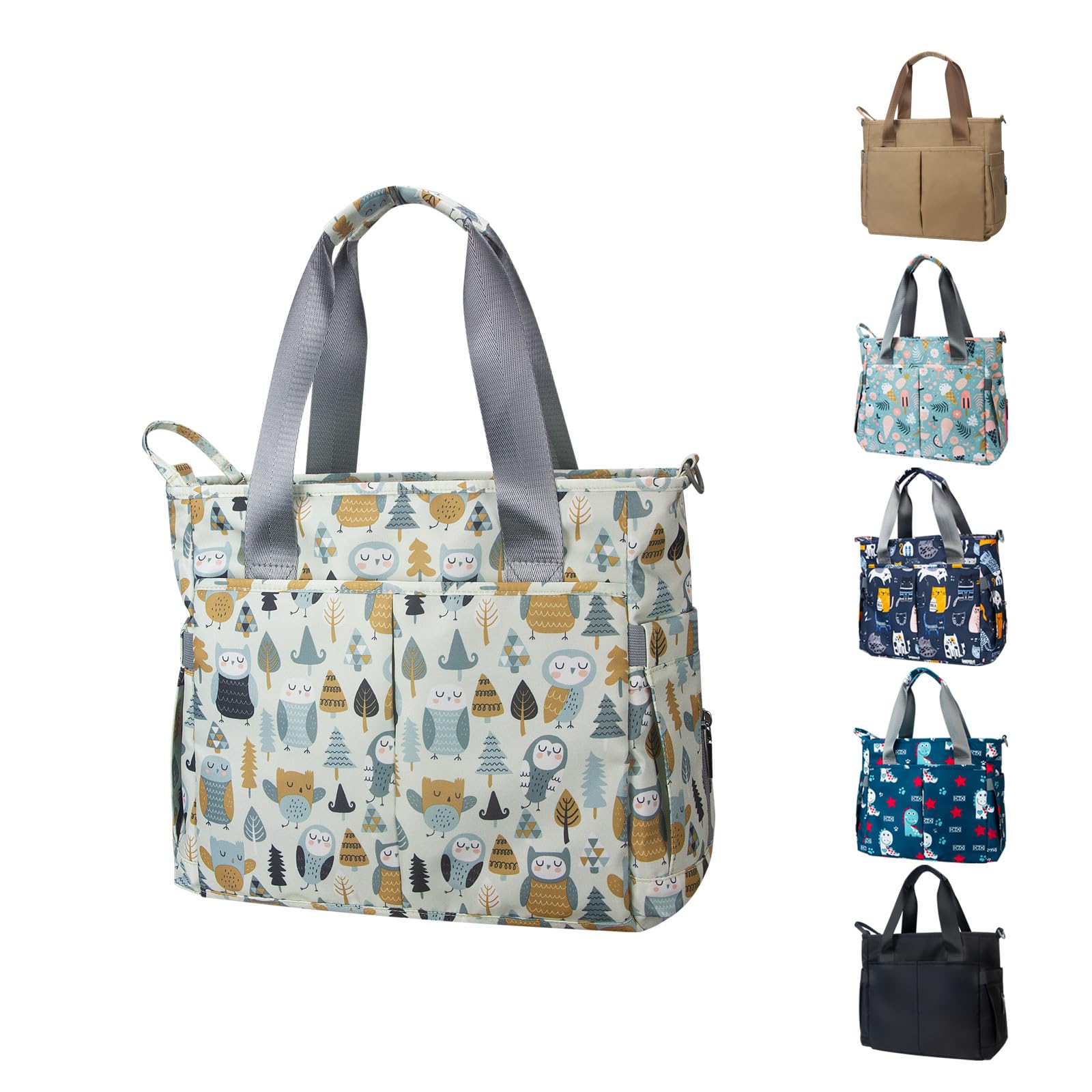 PHEBEN Diaper Bag Tote with waterproof exterior protects gear on rainy days.