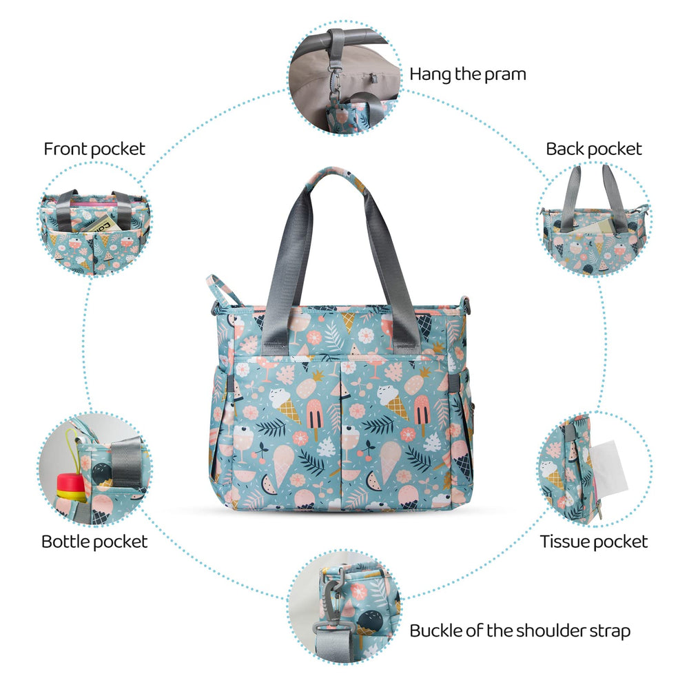 PHEBEN waterproof fabric diaper bag tote protects contents from spills.