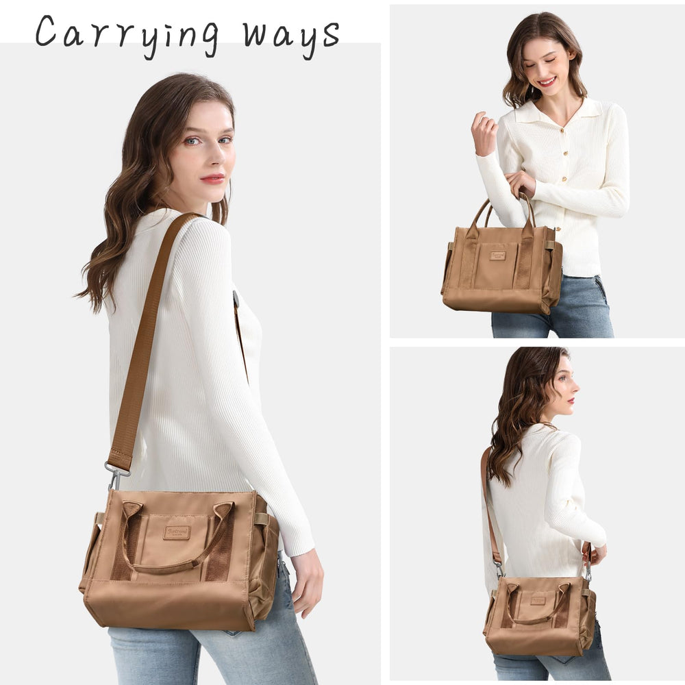PHEBEN diaper tote bag brown color and durable fabric for everyday use