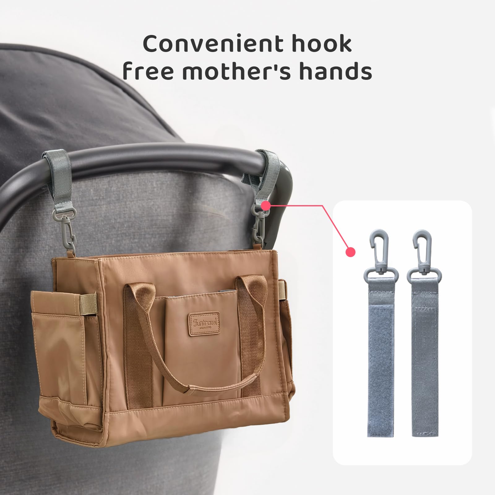 PHEBEN diaper tote bag ready for hospital visits with organized storage