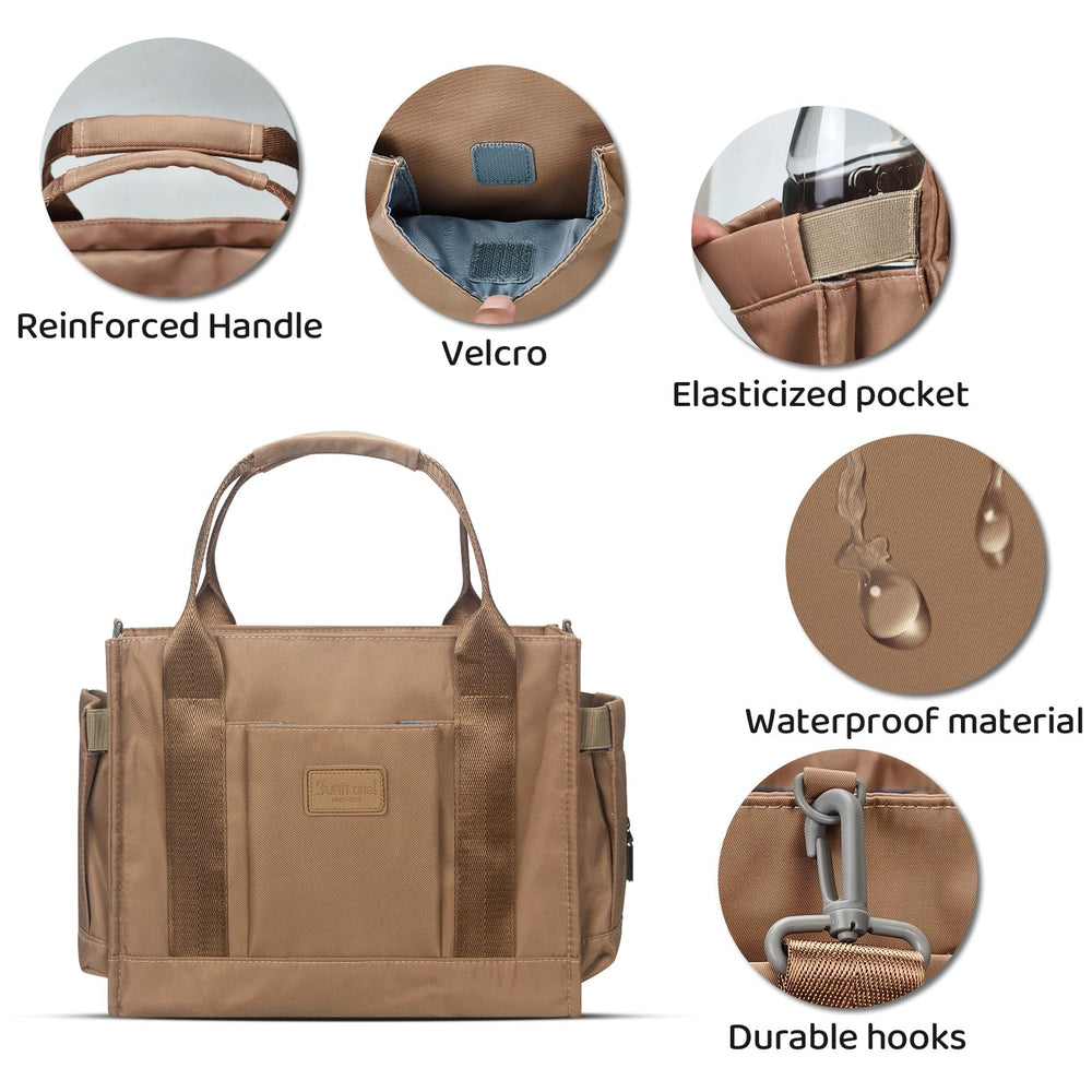 PHEBEN diaper tote bag minimalist design complements any outfit in brown