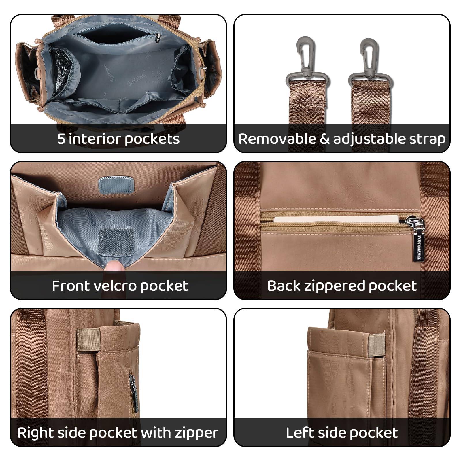 PHEBEN diaper tote bag stroller attachment ready for hands free travel