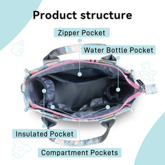 PHEBEN organized front pocket diaper bag featuring dessert cartoon style.